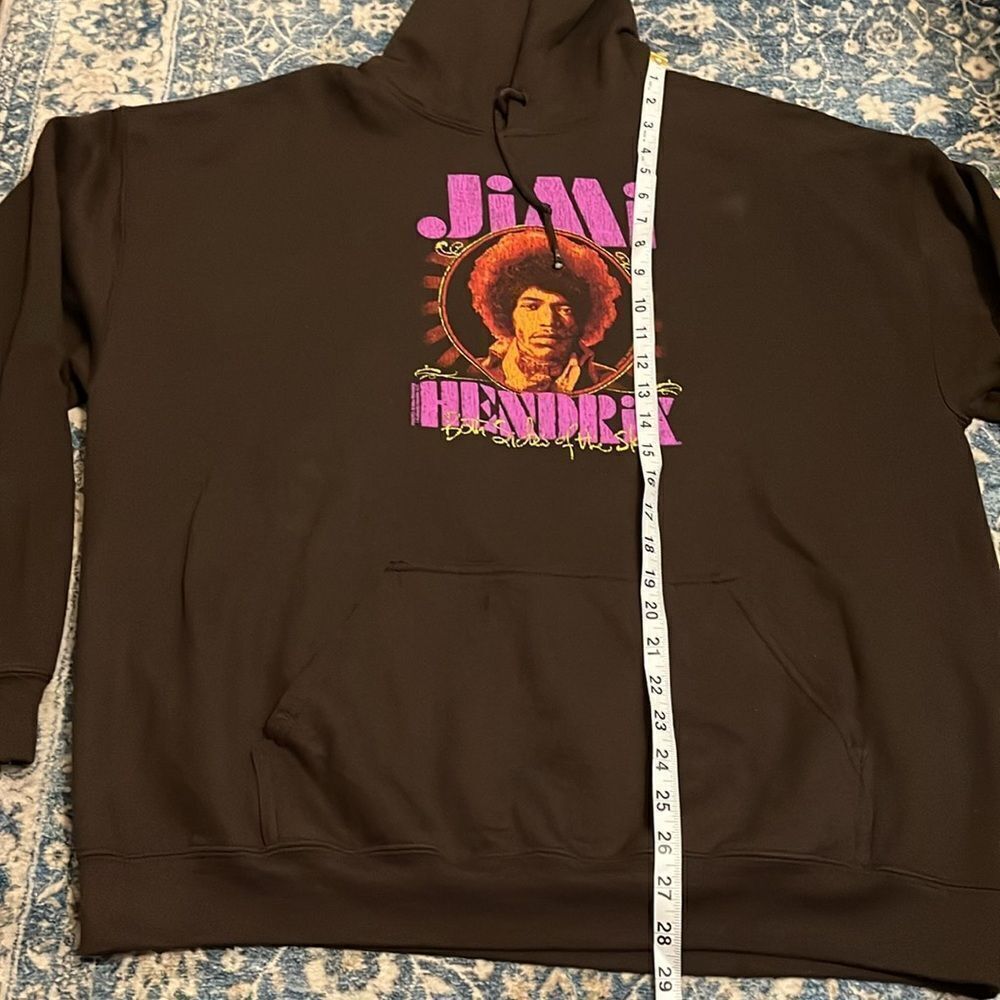 Jimi Hendrix Both Sides Of The Sky Distressed Graphic Pocket Hoodie Sweatshirt - Picture 7 of 8